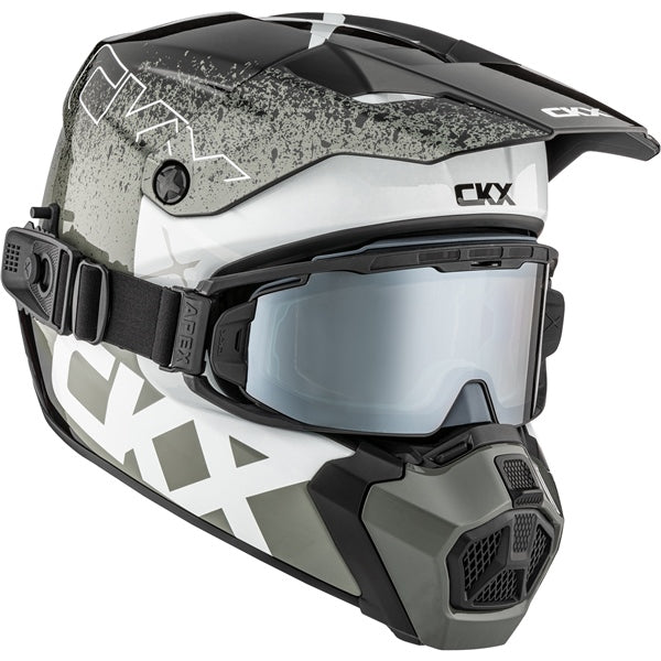 KKK384 CKX Mission AMS Carbon Fury Snowmobile Helmet w/ Electric Shield