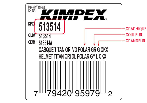 Le numéro de produit est un numéro de 6 chiffres inscrit à droite de l'indication KPX#